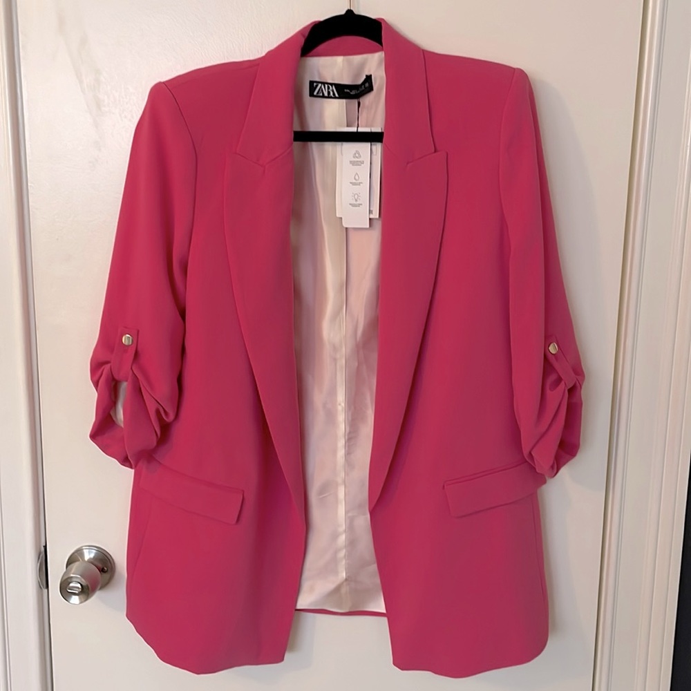 NWT Zara Pink Oversized Blazer Sz Large